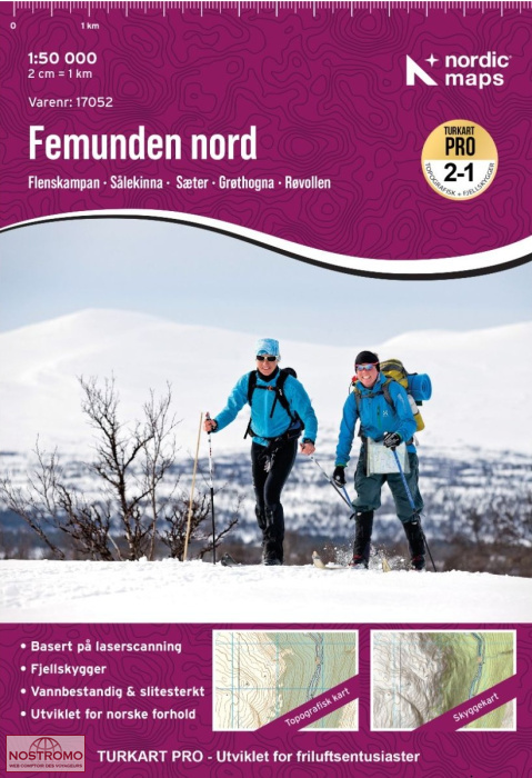 17052 FEMUNDEN NORD | carte de randonnée Nordic Maps