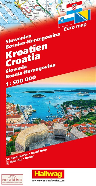 CROATIA - SLOVENIA - BOSNIA-HERZEGOVINA | Hallwag road map