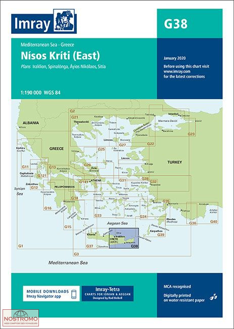 G38 CRÈTE EST | carte marine Imray