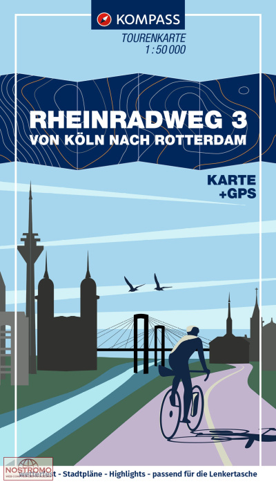 7058 RHEINRADWEG 3 | Kompass cycling map