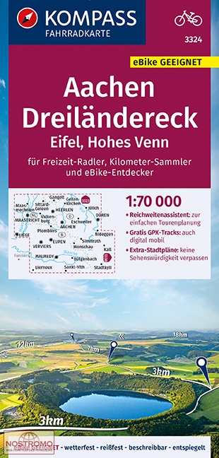 3324 AACHEN - DREILÄNDERECK | Kompass cycling map