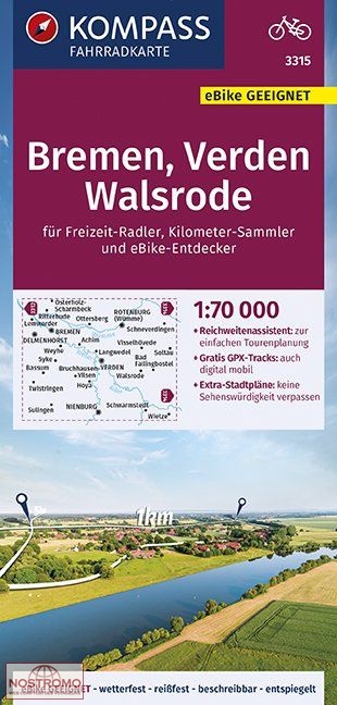 3315 BREMEN - VERDEN - WALSRODE | Kompass cycling map