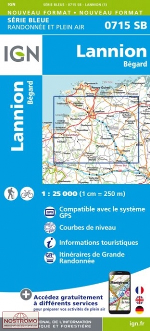 0715SB LANNION - BÉGARD | carte de randonnée IGN