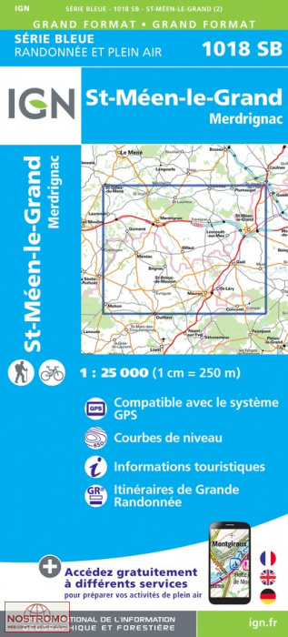 1018SB SAINT-MÉEN-LE-GRAND | carte de randonnée IGN