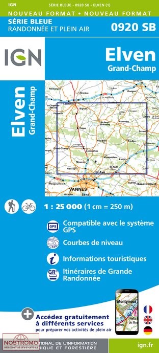 0920SB ELVEN - GRAND-CHAMP | carte de randonnée IGN