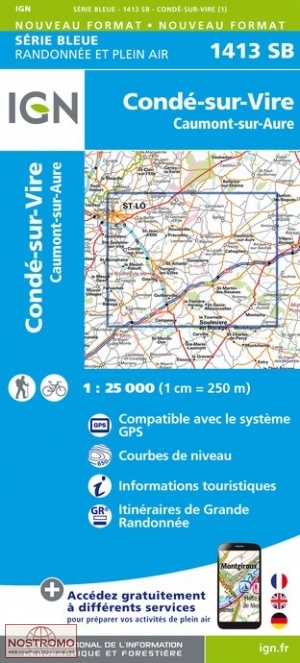 1413SB CONDÉ-SUR-VIRE | carte de randonnée IGN