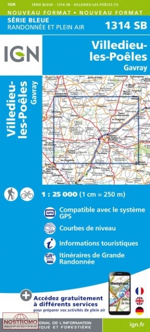 1314SB VILLEDIEU-LES-POÊLES | carte de randonnée IGN