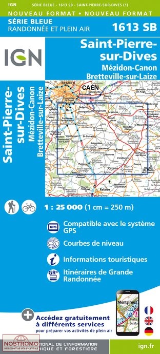 1613SB SAINT PIERRE-SUR-DIVES | carte de randonnée IGN