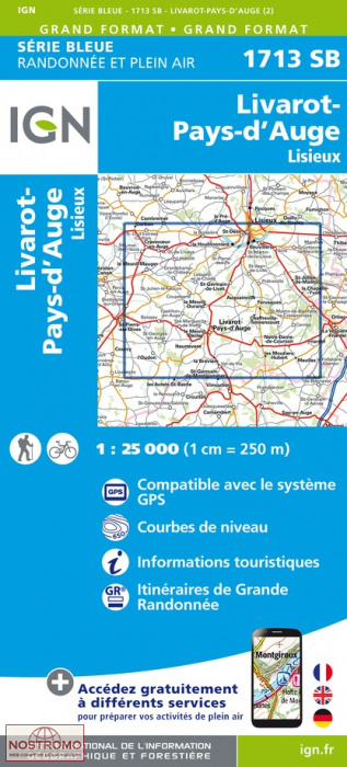 1713SB LIVAROT-PAYS-D'AUGE | carte de randonnée IGN