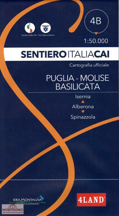 4B PUGLIA MOLISE BASILICATA : ISERNIA - SPINAZZOLA | 4Land hiking map