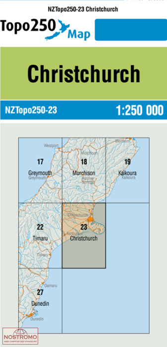 23 CHRISTCHURCH | carte topographique LINZ