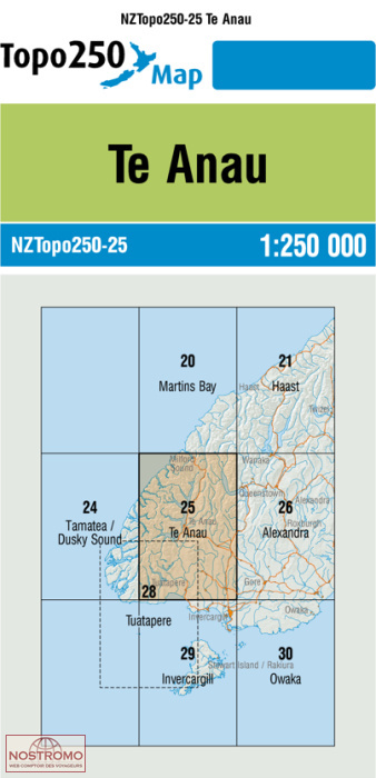25 TE ANAU | carte topographique LINZ
