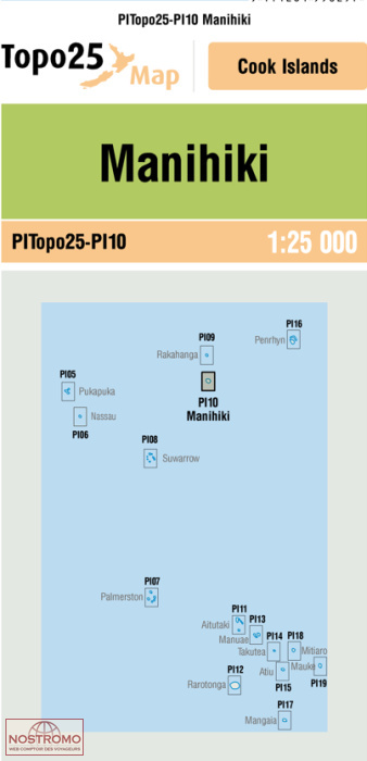 PI10 MANIHIKI | carte topographique LINZ