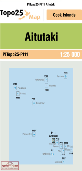 PI11 AITUTAKI | carte topographique LINZ