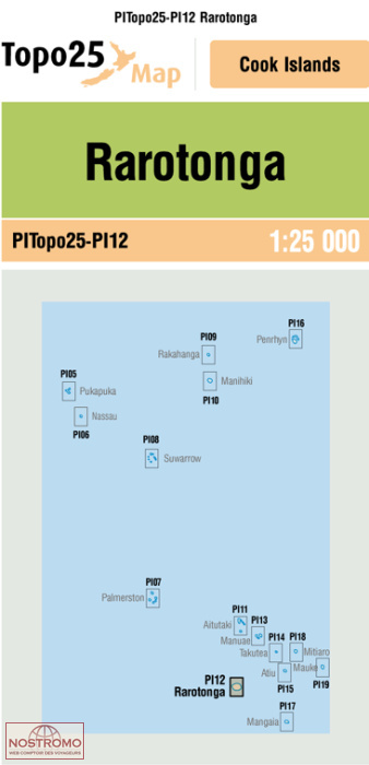 PI12 RAROTONGA | carte topographique LINZ