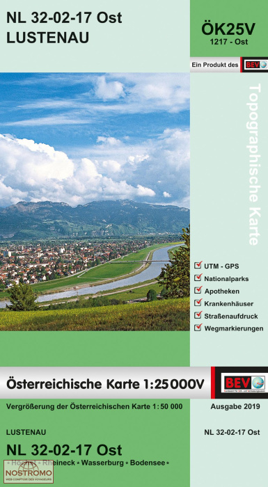 1217-OST LUSTENAU | carte topographique BEV