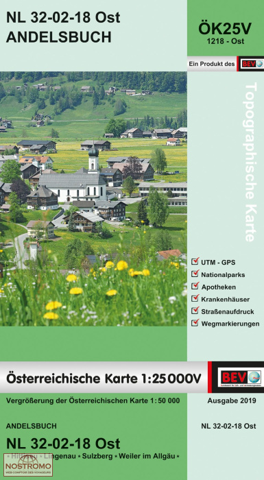 1218-OST ANDELSBUCH | carte topographique BEV