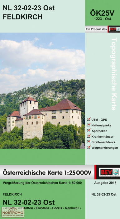 1223-OST FELDKIRCH | carte topographique BEV