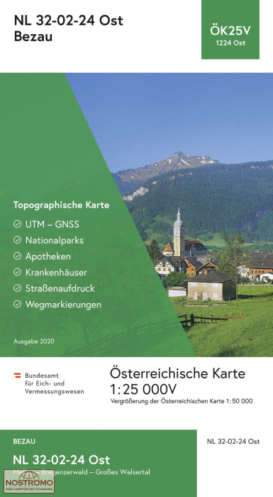 1224-OST BEZAU | carte topographique BEV