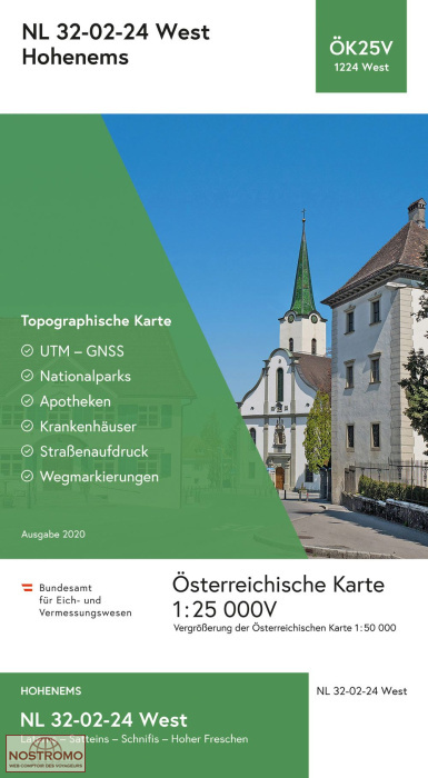 1224-WEST HOHENEMS | carte topographique BEV