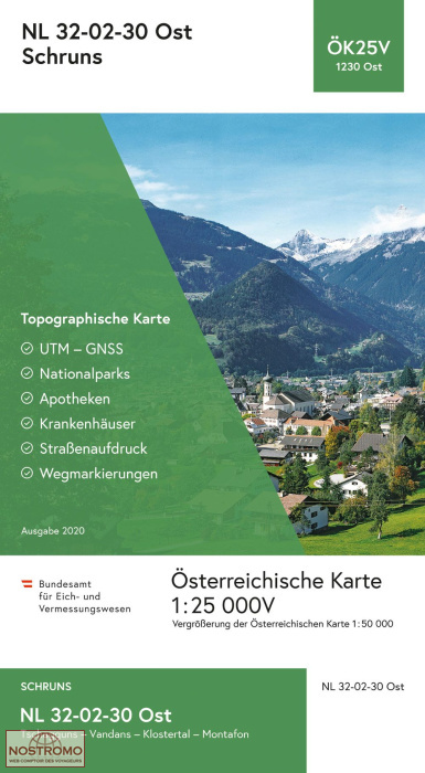 1230-OST SCHRUNS | carte topographique BEV