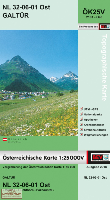 2101-OST GALTÜR | carte topographique BEV