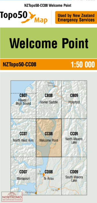 CC08 WELCOME POINT | carte topographique LINZ
