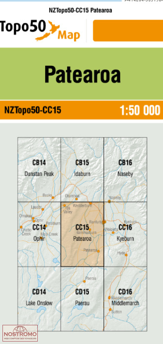 CC15 PATEAROA | carte topographique LINZ