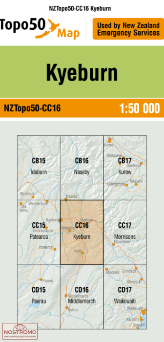 CC16 KYEBURN | carte topographique LINZ