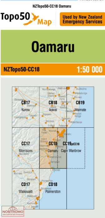 CC18 OAMARU | carte topographique LINZ