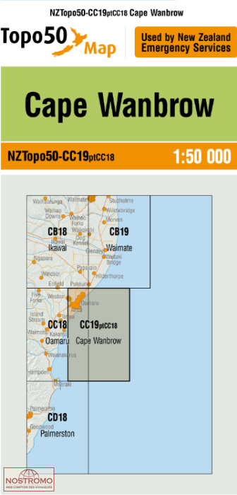 CC19PTCC18 CAPE WANBROW | carte topographique LINZ