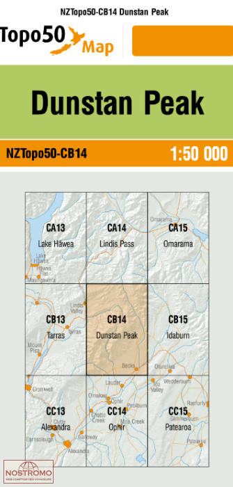 CB14 DUNSTAN PEAK | carte topographique LINZ