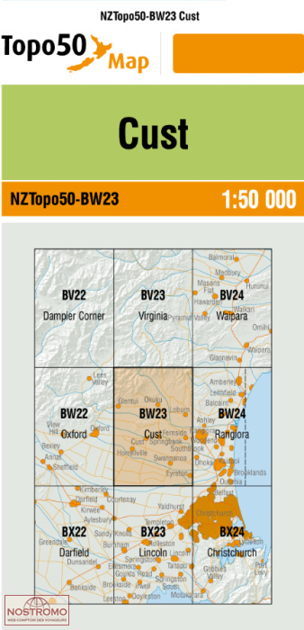 BW23 CUST | carte topographique LINZ