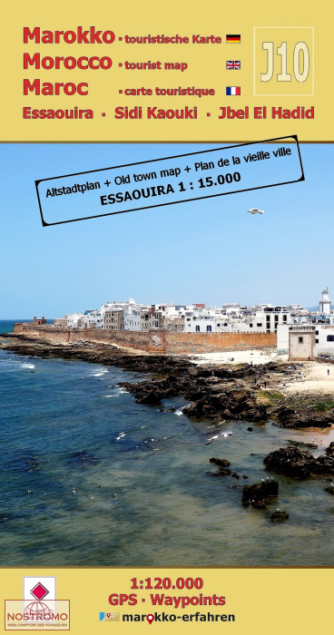 J10 ESSAOUIRA - SIDI KAOUKI - JBEL EL HADID | carte touristique Huber