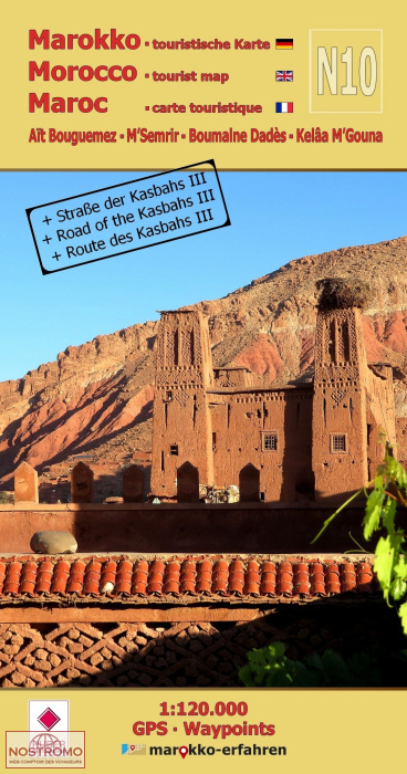 N10 AÏT BOUGUEMEZ - M'SEMRIR - BOUMALNE DADÈS - KELÄA M'GOUNA | carte touristique Huber