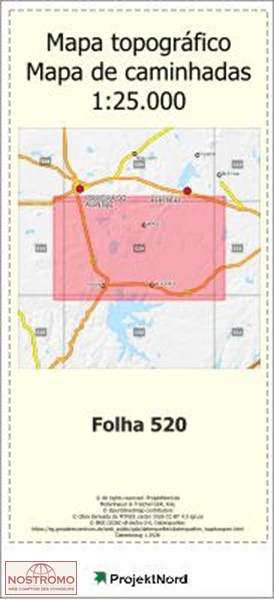 520 ERVIDEL (ALJUSTREL) | Projektnord topographic map