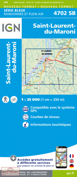 4702SB SAINT-LAURENT-DU-MARONI | carte topographique IGN