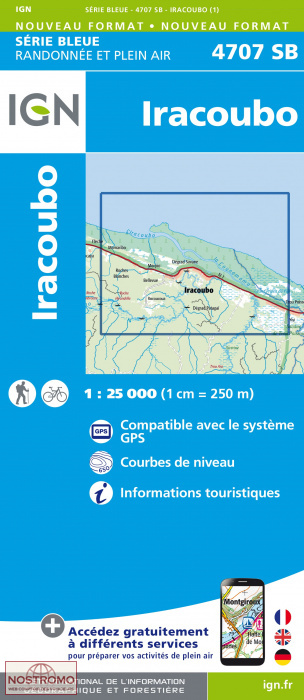 4707SB IRACOUBO | carte topographique IGN