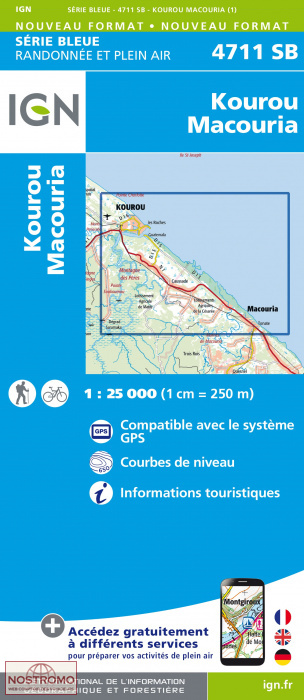 4711SB KOUROU - MACOURIA | carte topographique IGN