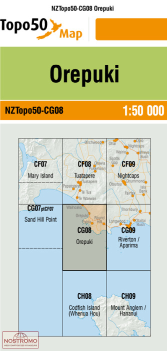 CG08 OREPUKI | carte topographique LINZ