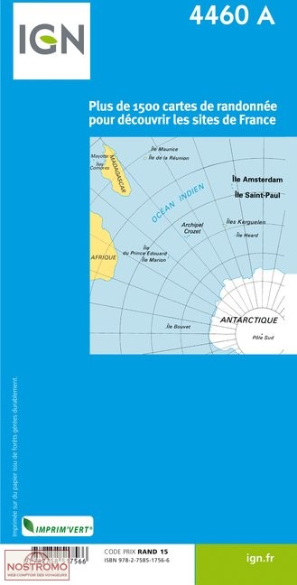 4460a Iles Saint Paul Et Amsterdam Carte Topographique Ign Nostromoweb