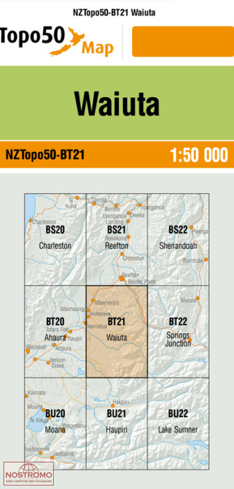 BT21 WAIUTA | carte topographique LINZ