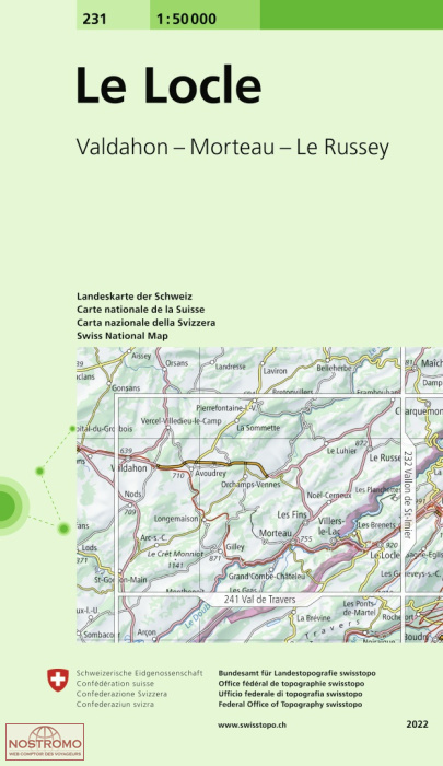 231 LE LOCLE - VALDAHON - MORTEAU - LE RUSSEY | Swisstopo topographic map