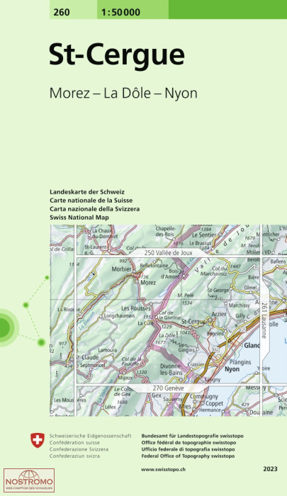 260 ST-CERGUE - MOREZ - LA DÔLE - NYON | Swisstopo topographic map