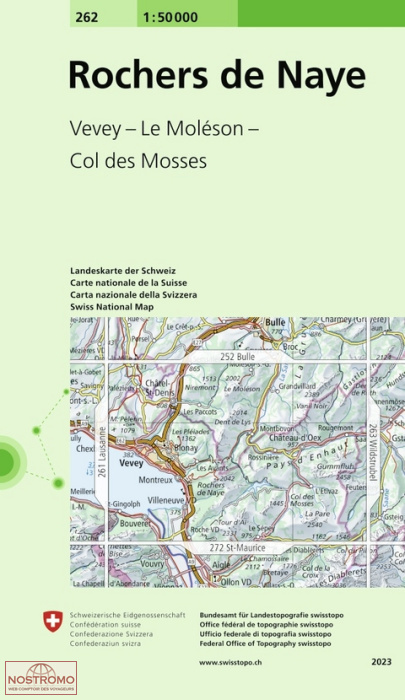 262 ROCHERS DE NAYE - VEVEY - LE MOLÉSON - COL DES MOSSES | Swisstopo topographic map
