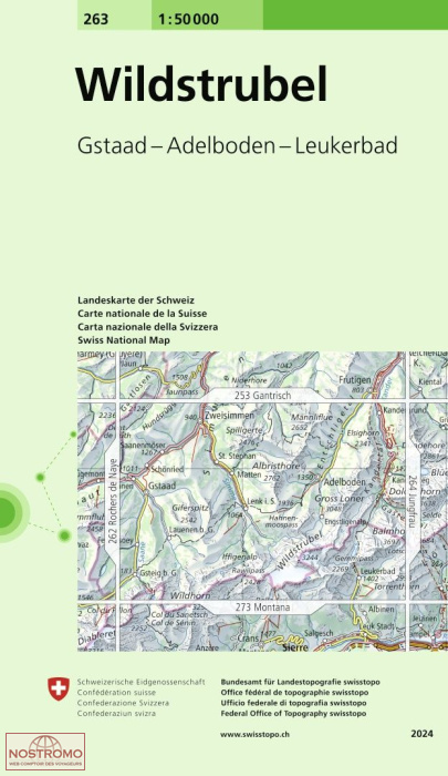 263 WILDSTRUBEL - GSTAAD - ADELBODEN - LEUKERBAD | Swisstopo topographic map