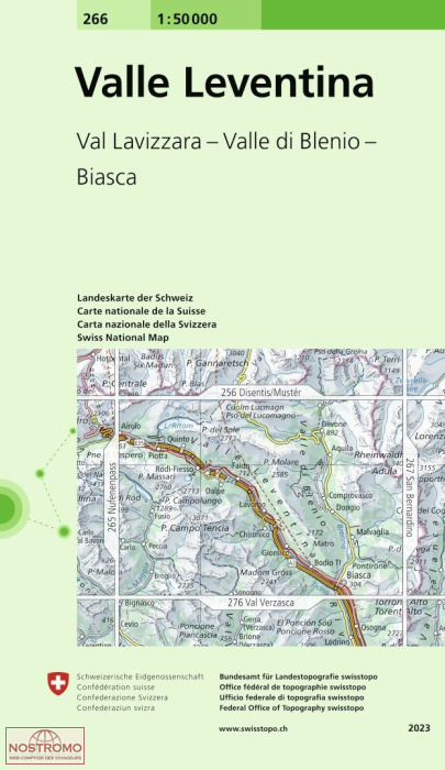 266 VALLE LEVENTINA - VAL LAVIZZARA - VALLE DI BLENIO - BIASCA | carte topographique Swisstopo