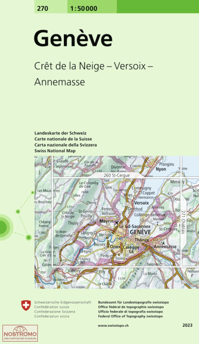 270 GENÈVE - CRÊT DE LA NEIGE - VERSOIX - ANNEMASSE | Swisstopo topographic map