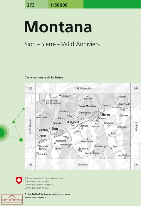 273 MONTANA - SION - SIERRE - VAL D'ANNIVIERS | Swisstopo topographic map