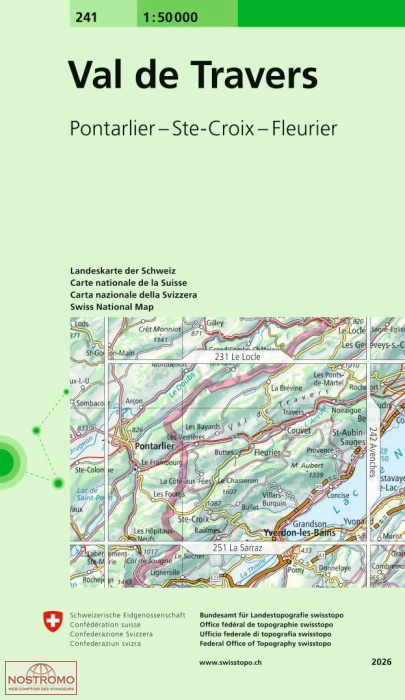 241 VAL DE TRAVERS | carte topographique Swisstopo